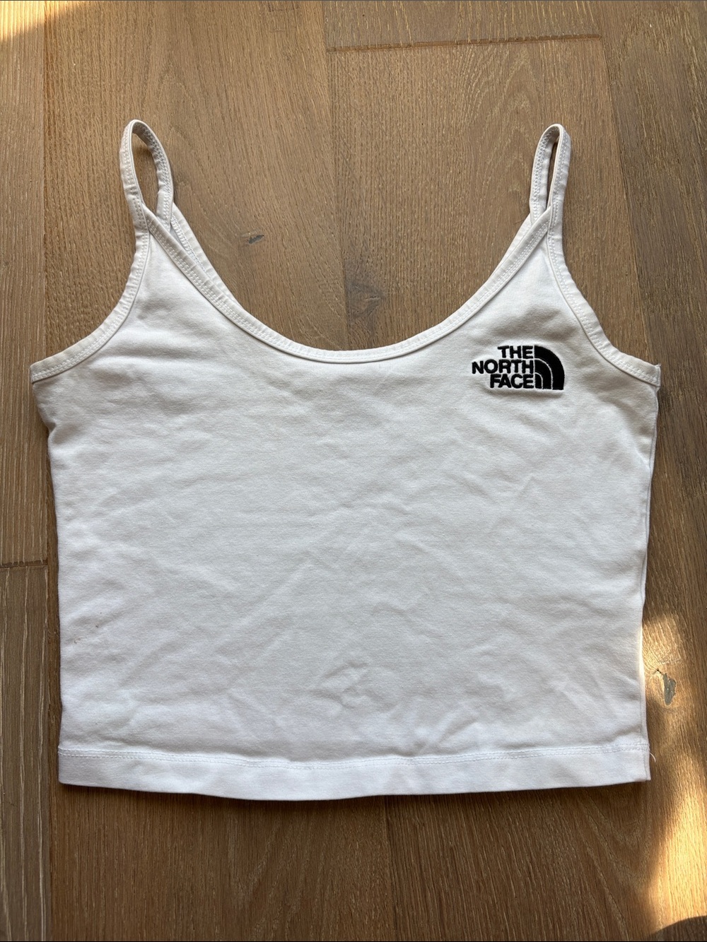 The North Face White Cropped Spaghetti-Strap Tank